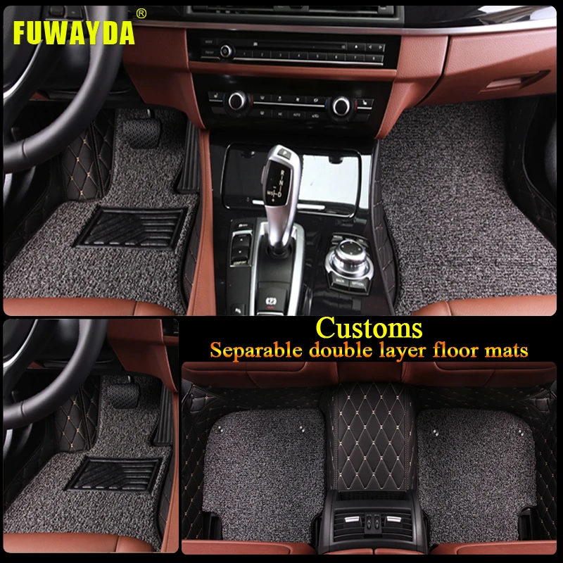 Luxury Double layer fabric car floor mats for BMW F10 F11 F15 F16 F20