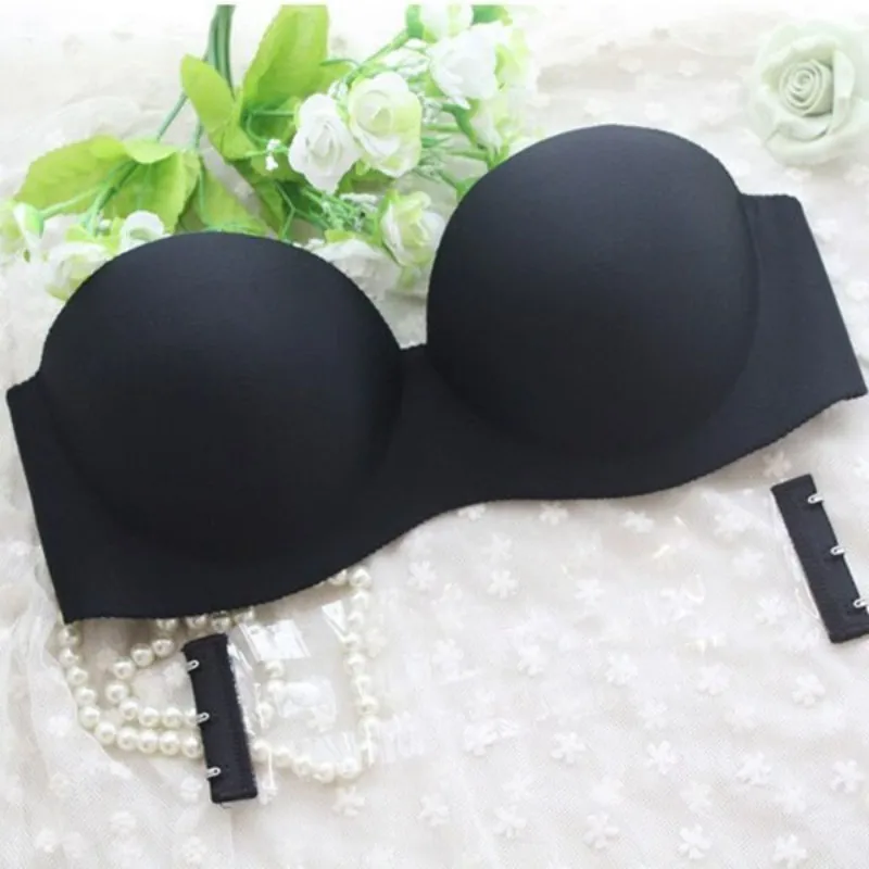 

Ladies Sexy Lingerie Self Adhesive Magic Push Up Indentation Bra Strapless Invisible Bras Side Closure Bras Cup B