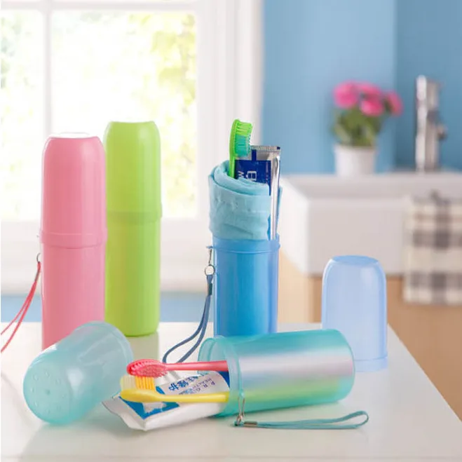 

Free Shipping Utility Toothbrush Holder Tooth Mug lover Toothpaste Cup Bath Travel Accessories Set 4 Colors