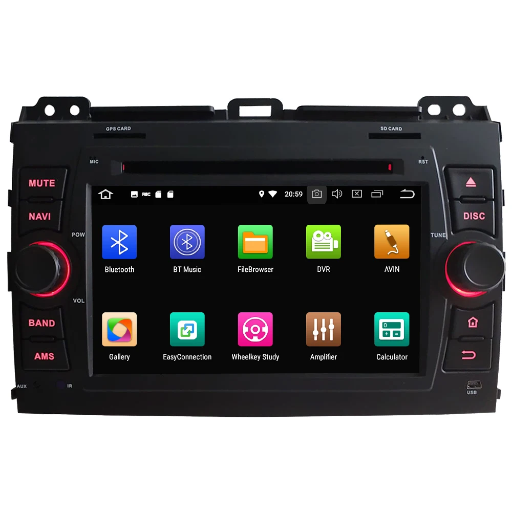 Clearance 7" Octa Core 4G Android 8.1 4GB RAM 64GB ROM RDS BT Car DVD Multimedia Player Stereo Head Unit For Toyota Prado LC120 2004-2010 1