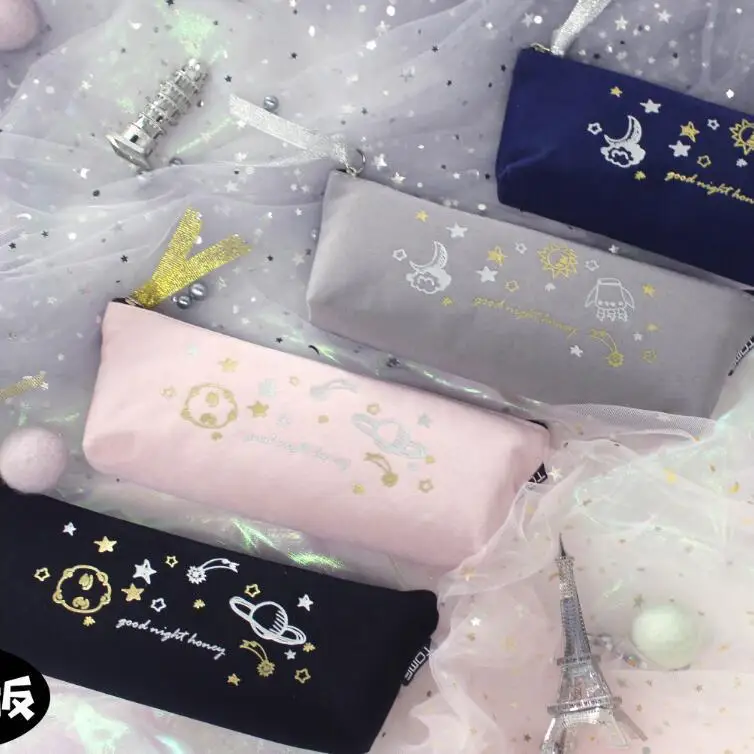 

Creative Space Theme Pencil Bag Cloth Softcover Zipper Bag Gift Free Shipping