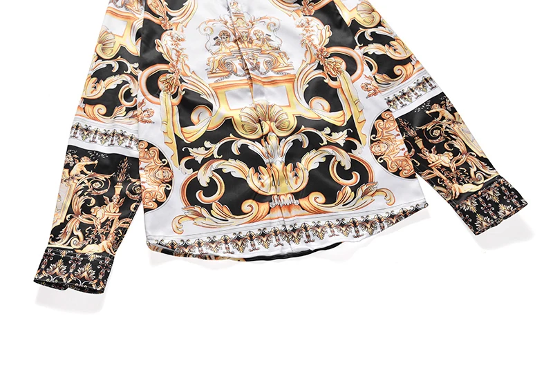 XIMIWUA 2019 New Arrival Men Shirts 3d Print Golden Design Casual Slim Fit Long Sleeve Hawaiian Shirt Chemise Homme Shirt Men