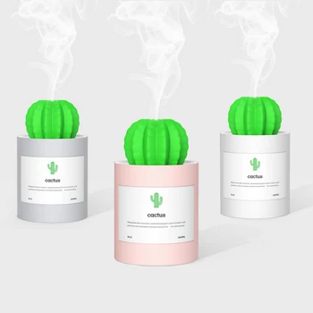 

280ML Air Ultrasonic Cactus Humidifier Mini Aroma Essential Oil Diffuser Office Desktop USB Air Mist Maker