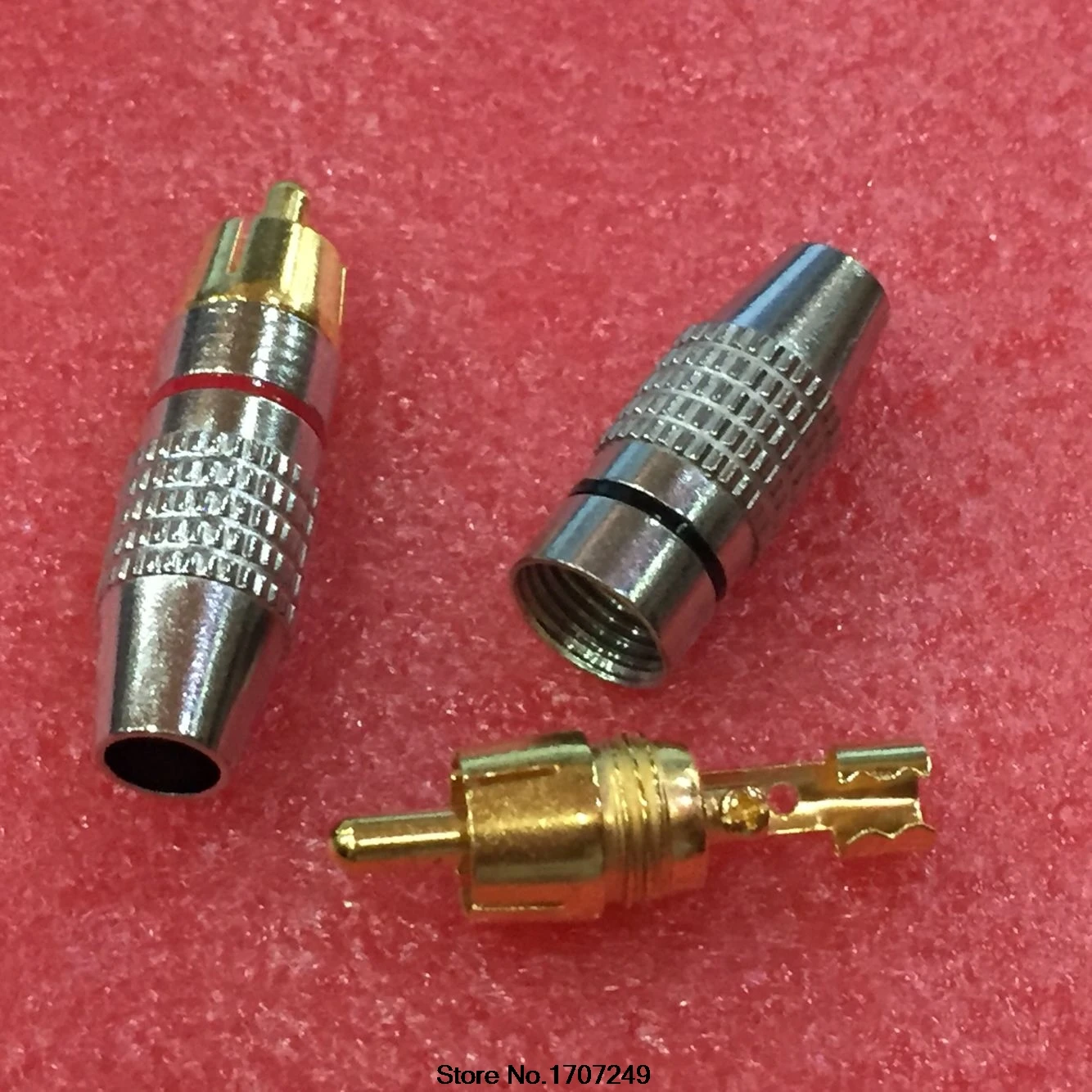 100 шт. металлический паяльник RCA разъем аудио штекер позолоченный адаптер|adapter