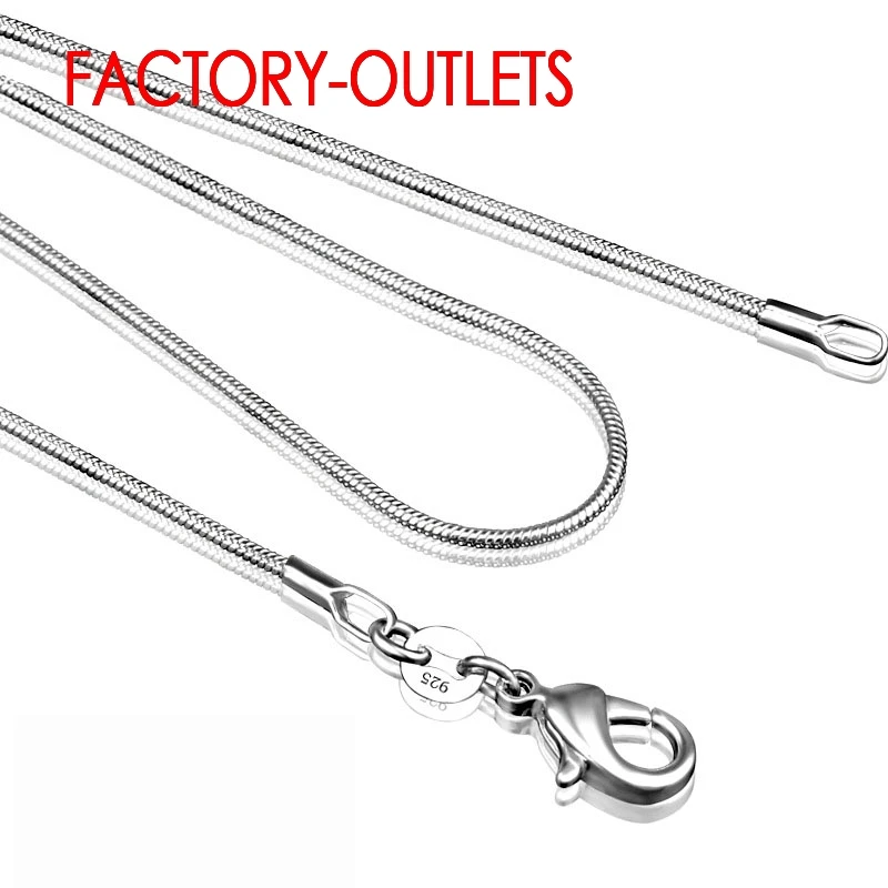 1PC Jewelry Findings 16&quot-30&quot Necklace 925 Silver 1.2MM Snake Chain Lobeter Clasp Jewellery For Pendant Women | Украшения и