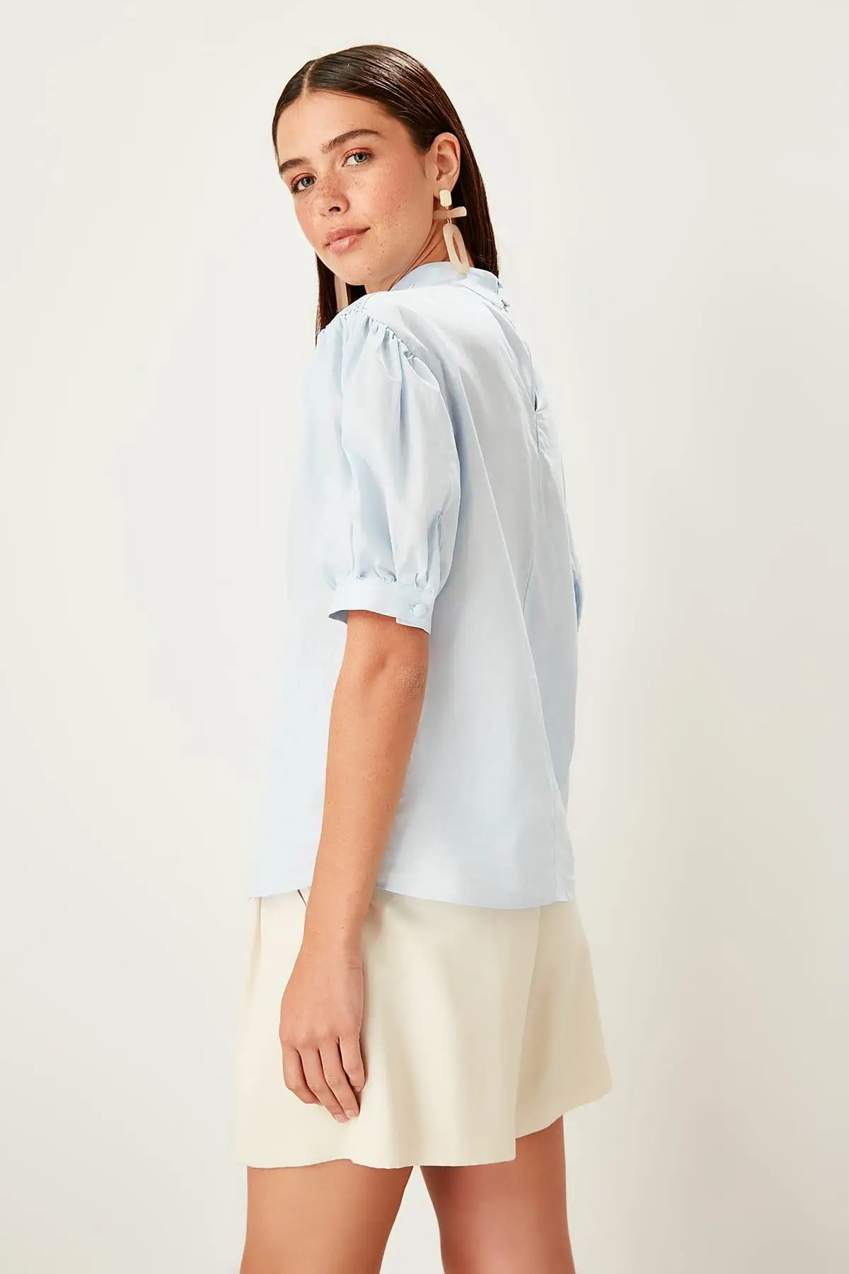 Trendyol Mavi embroidery detaymi Bluz TWOSS19BB0280| |