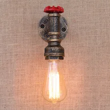 E27 Steampunk Loft Industrial tubería de agua de hierro estilo oxidado lámpara de pared retro Vintage apliques de luces para sala dormitorio restaurante bar