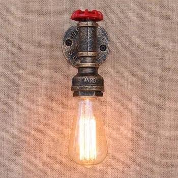 

E27 Steam punk Loft Industrial iron rust Water pipe retro wall lamp Vintage sconce lights for living room bedroom restaurant bar