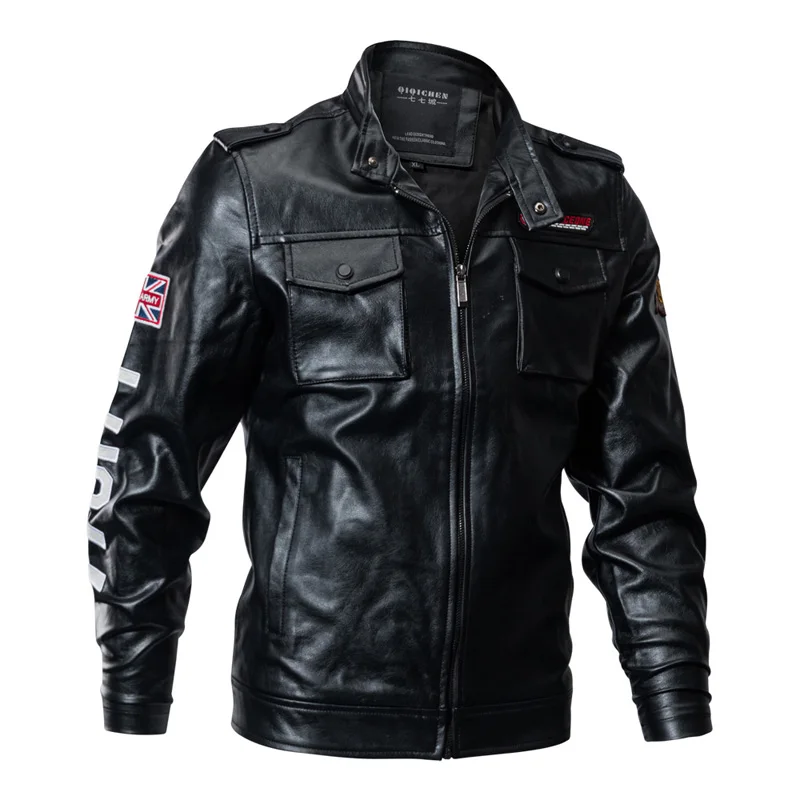 

New 2018 Winter Men Tactical PU Leather Jacket Slim Military Bomber Jacket Coat Army Pilot Jacket Motorcycle Coats Plus size 4XL