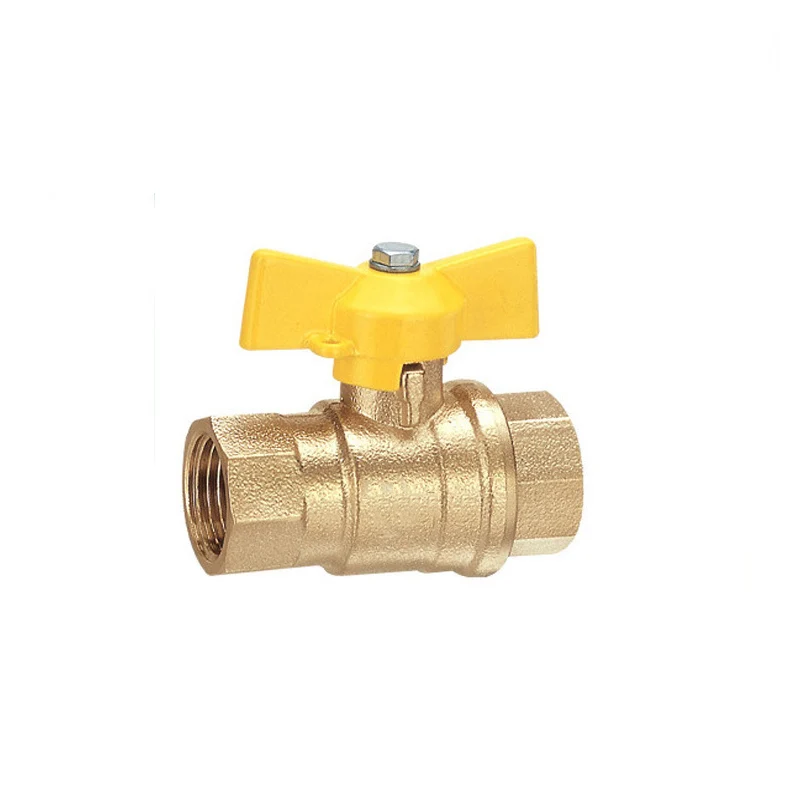 

1/4" 3/8" 1/2" 3/4" BSP Female Thread Two Way Brass Shut Off Ball Valve With Butterfly Handle For Fuel Gas Water Oil Air