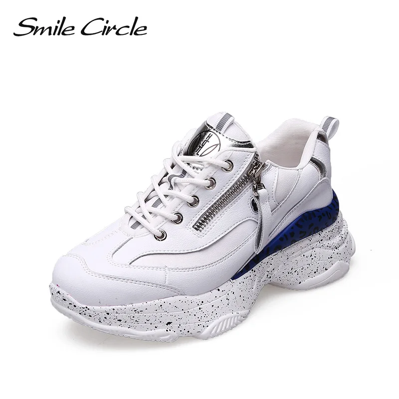 

Smile Circle 2019 spring Sneakers Women Lace-up Flat Shoes Women Comfortable Breathable Platform Sneakers casual shoes