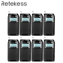8 шт RETEKESS PR12 карманное радио FM/AM Цифровая настройка радио Портативный MP3 плеер USB приемник с Перезаряжаемые Батарея для Пеший Туризм