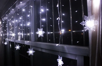 

Multi-color 4m LED Holiday Curtain Decoration Christmas Wedding Light String Strip 100 SMDs 18 Snowflake Lamp 110V/220V