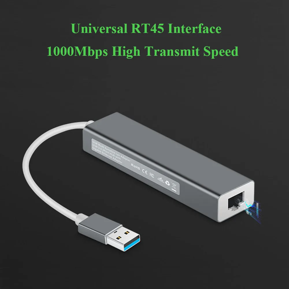 Usb-концентратор типа c для сети Ethernet RJ45 адаптер для MacBook samsung huawei xiaomi устройств 1000 Мбит/с 3 USB 3,0 портов разветвитель