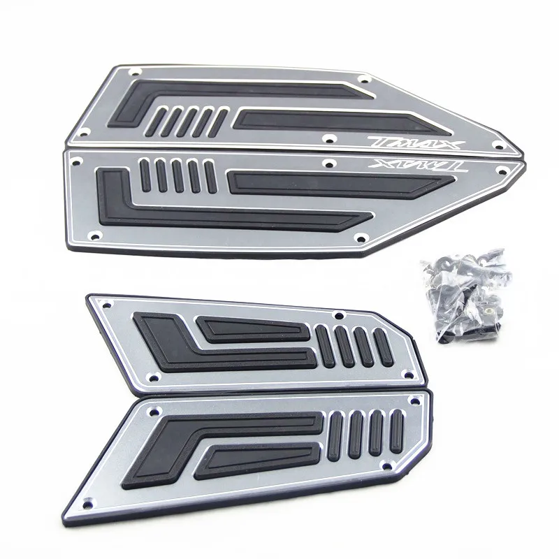 

Motorcycle CNC Aluminum Front&Rear Foot Pegs Foot Plate Pedals Foot Rest Gray For YAMAHA T-MAX TMAX530 2012-2015
