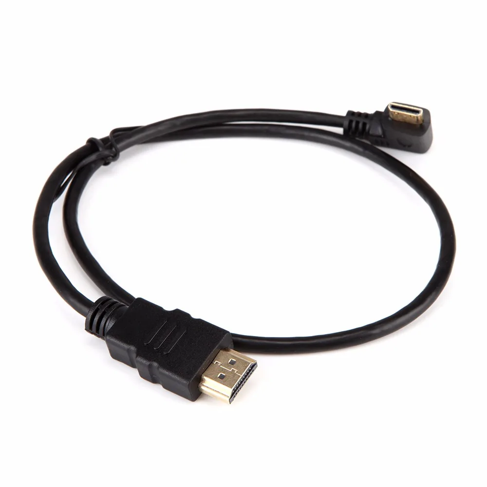 100cm Male HDMI A Type to 90` Right Angle Male HDMI D Type Extension