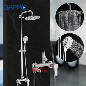 GAPPO Shower Set Bathroom Rainfall Shower Faucet Mixer Single Handle Mixer Tap With Hand Sprayer Wall Mounted Bath Mixer Shower bathtub faucet dual handle handheld bath shower mixer tap with hand shower deck mounted swivel spout tub sink mixer faucet