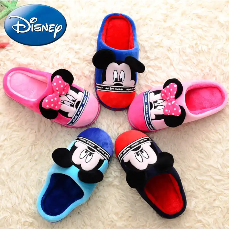 Disney/Детские хлопковые тапочки с Микки Маусом Детская домашняя обувь зимняя