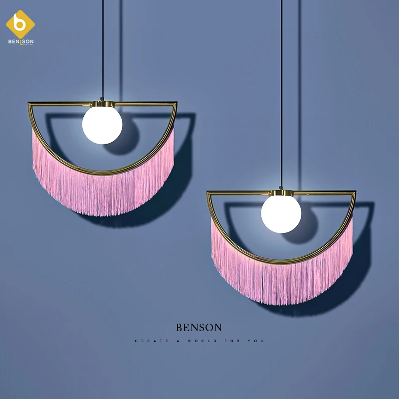 

Nordic simple bar hanging lamp colored Pendant Light restaurant, bedroom, bedside lights, modern art and creative lighting