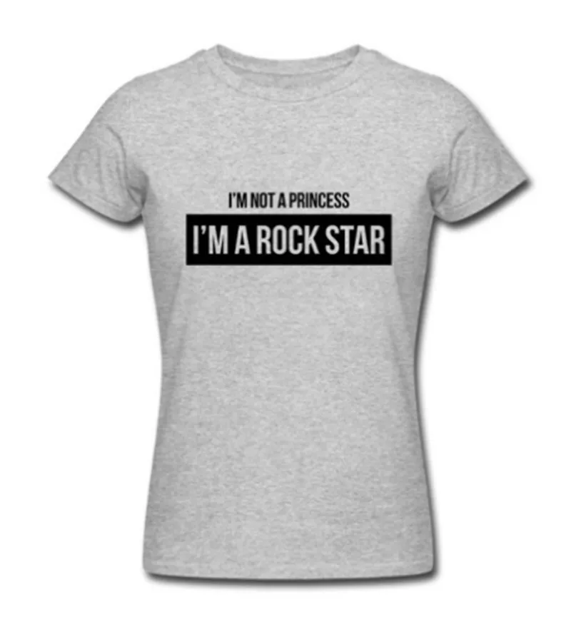 I'M NOT A PRINCESS ROCK STAR Футболка женские топы Летняя Дамская женская S 3XL футболка