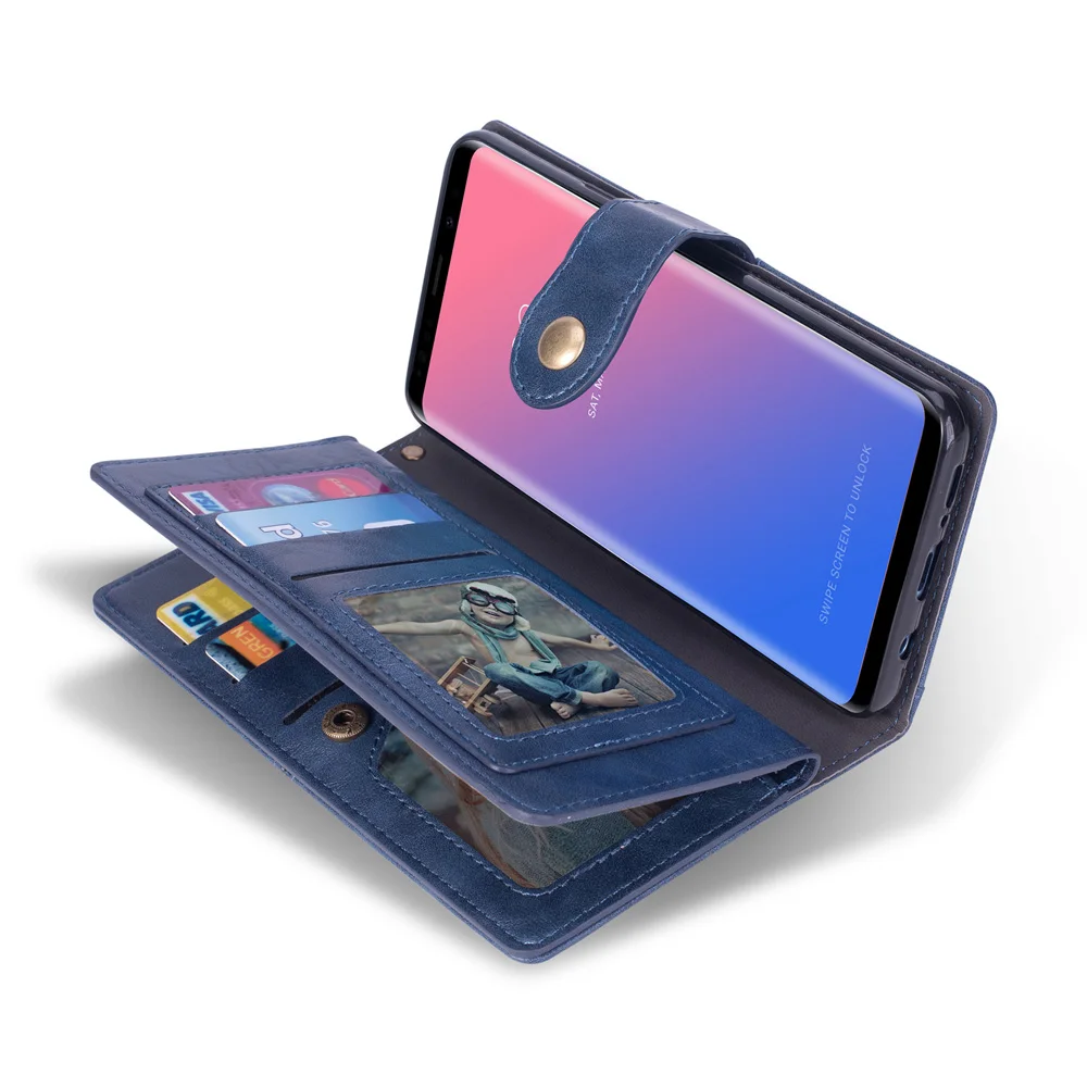 Шнурок для карт Чехлы для телефона бумажник чехол для samsung S9 S8 S10 плюс S10e Fundas Роскошный кожаный чехол для Galaxy Note 8 9 чехол из ТПУ