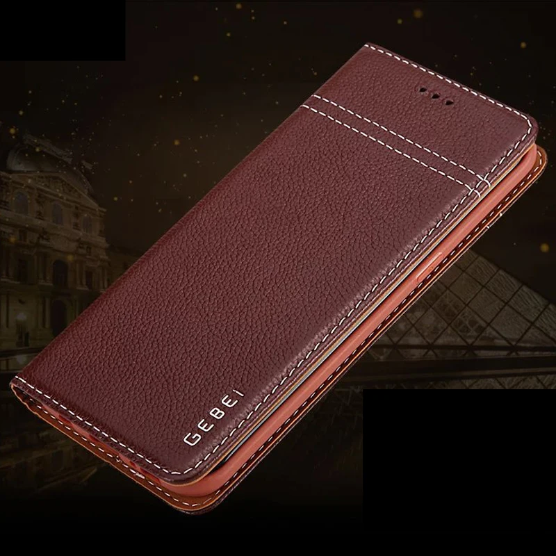 Luxury Original Brand GEBEI Genuine Leather Flip Unique Magnet Design Stand Case For Samsung Galaxy S7 Edge S8 Plus Note 8 cases-for-s8+
