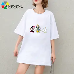 Новая детская пижама с Микки Маусом Мышь свободная футболка с коротким рукавом летняя Повседневное модная футболка "Аниме" милый вечерние