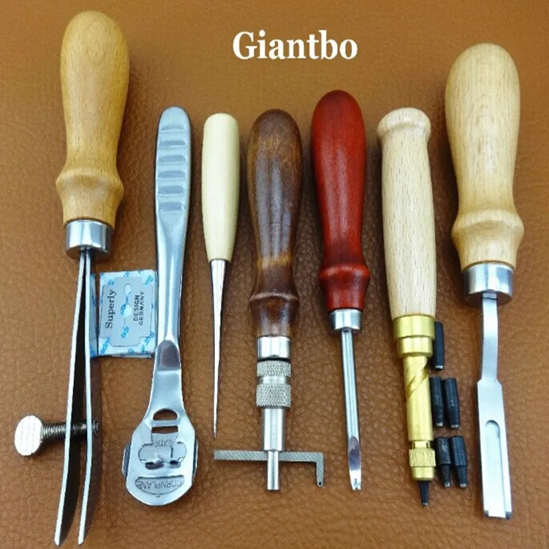 Craft Hand Made Leather Tools Kit Leather Sewing Leathercraft Tool Set