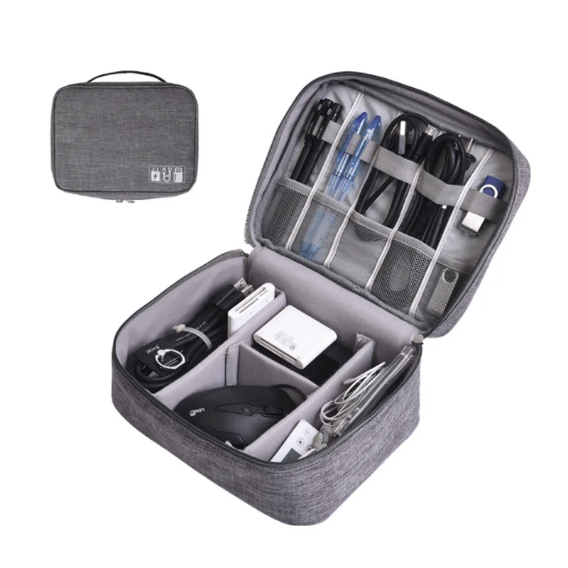 

Data Cable Storage Bag Multi-function Digital Storage Bag U Disk Headset Charger Storage Bag Protection Box 24.5*18.5*10cm