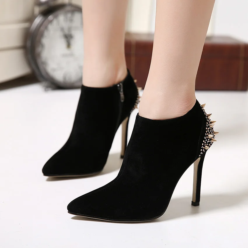 black high heels with spikes