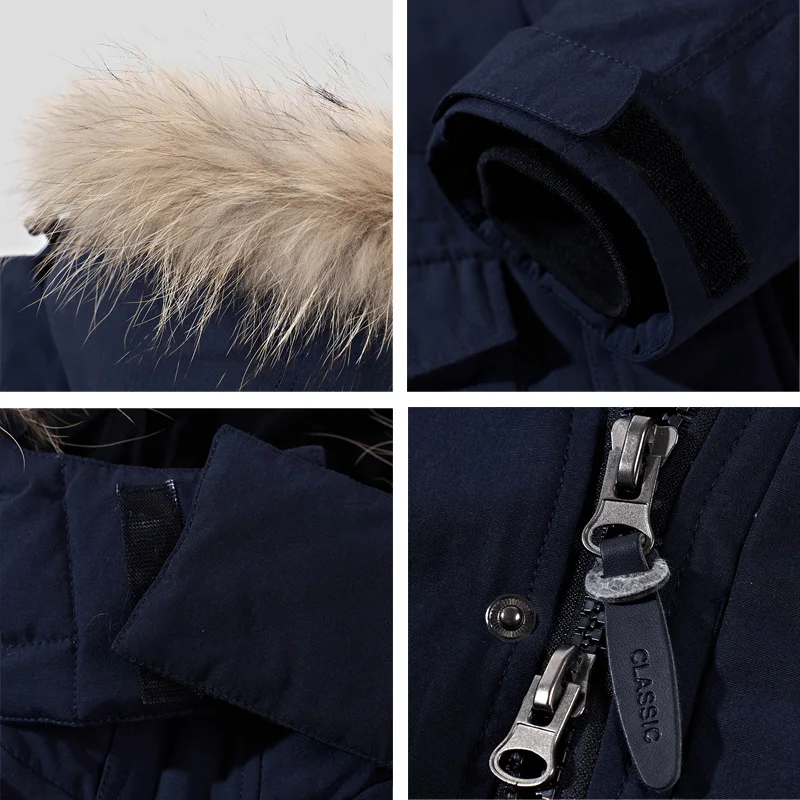  Winter Jacket Men Down Parka 80% White Duck Jackets Padded 2019 Thick Hood Fur Brands Coats Fashion