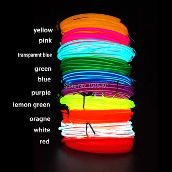 

10 Colors choice 10Meter 5.0mm Neon Holiday Lighting EL Wire rope + Powered By 220V Controller Used for House,Car Interior Decor