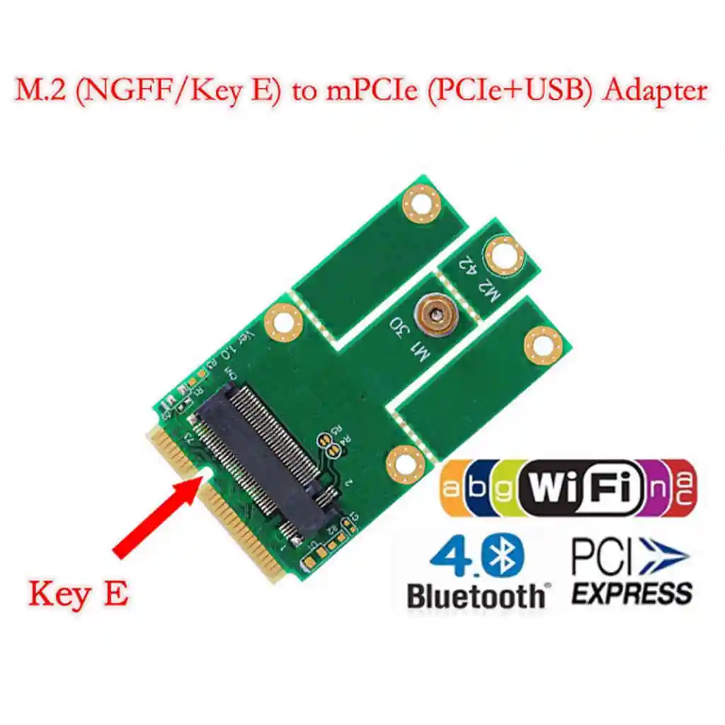 M.2 Ngff ключ E к Mini Pci-E Wifi Bluetooth 4,0 USB2.0 адаптер карта