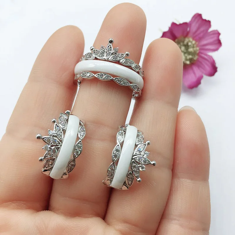 Женский винтажный комплект украшений MAIKALE керамические серьги кольца и