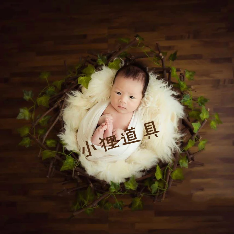 Реквизит для фотосъемки новорожденных; корзина; гнездо для детской фотосъемки; лесные цветы; Птичье гнездо; креативный реквизит для фотосъемки в студии