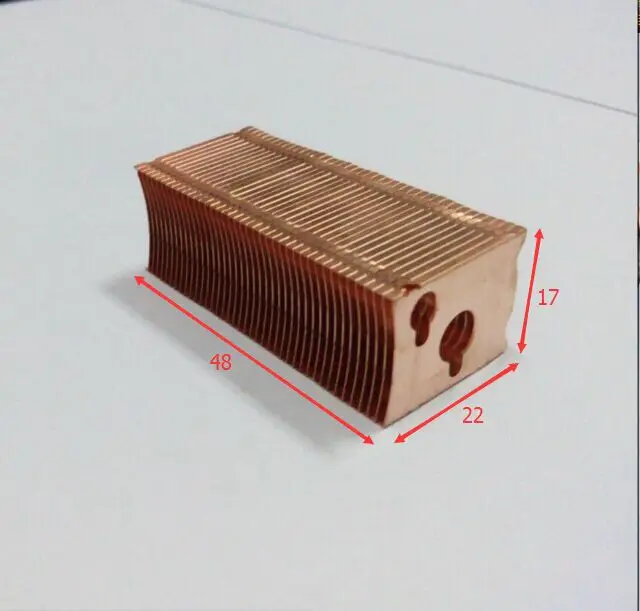 48*22*17 мм чистой меди ребра охлаждения решетка радиатора длина может DIY через тепловая трубка ласты