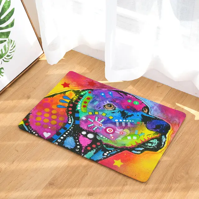2017 Welcome Floor Mats Animal Oil Dog Printed Bathroom Kitchen Carpets Doormats Cat Floor Mat For Living Room Anti Slip Tapete