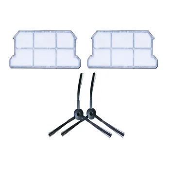 

2x Side Brush 2x Efficient Dust Hepa Filter for ilife V7S Plus Robotic Vacuum Cleaner Parts spare parts brushes filters