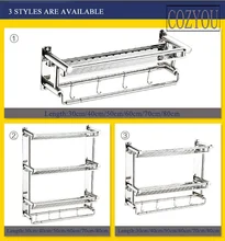 Length 30cm/40cm/50cm/60cm/70cm/80cm Stainless Steel Single Tier Bathroom Shelves Rack Shelf Storage Basket
