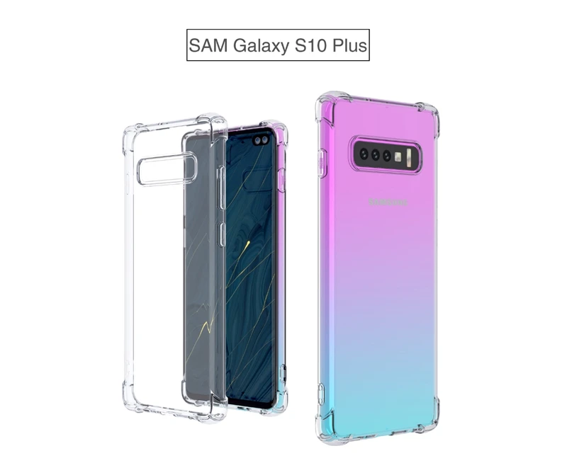 Супер Противоударный Мягкий ТПУ чехол для Iphone XR XS MAX X 8 7 6 Galaxy S10e S10 Note 10 Pro 9 8 S9 Hybrid четыре красочные 200 шт