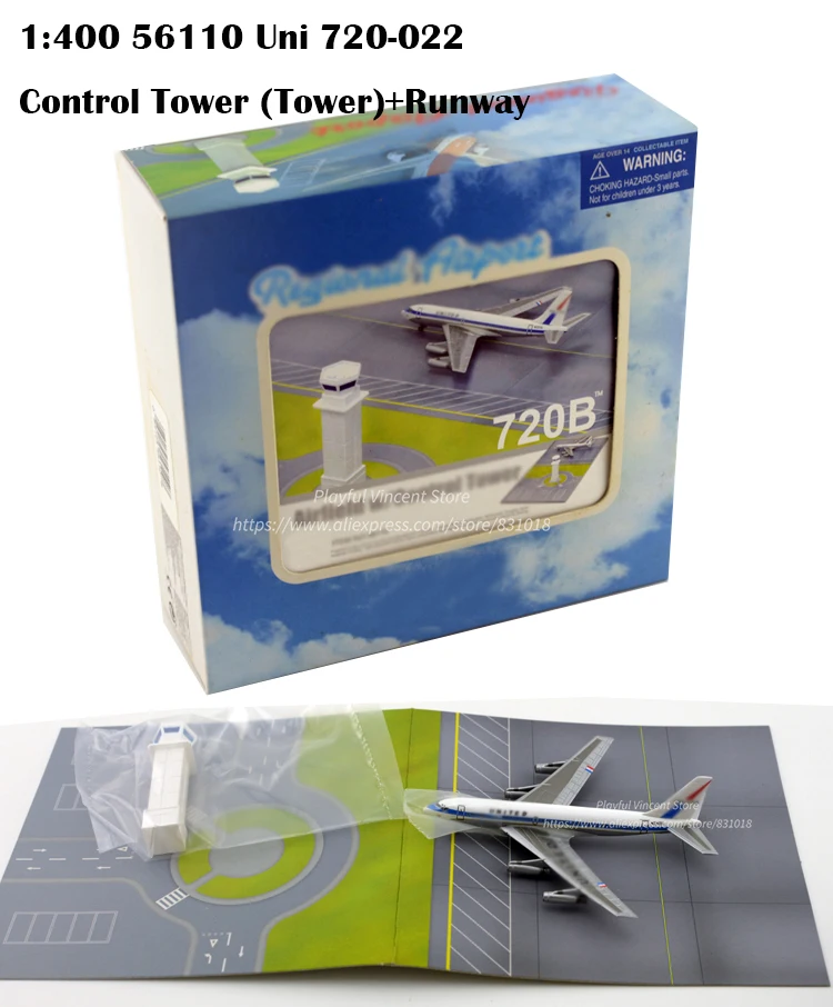 

Super value rare 1:400 56110 Uni 720-022 Control Tower (Tower)+Runway Alloy Collection Model Iron Boxed