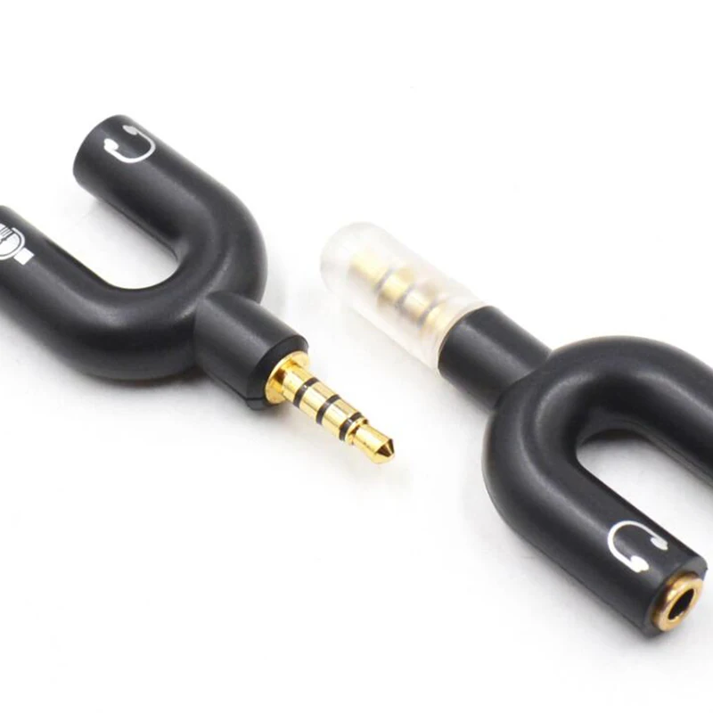 

3.5mm Stereo Splitter For Smartphone MP3 MP4 Player Y Shape Audio Male to Earphone Headset + Microphone Adapter
