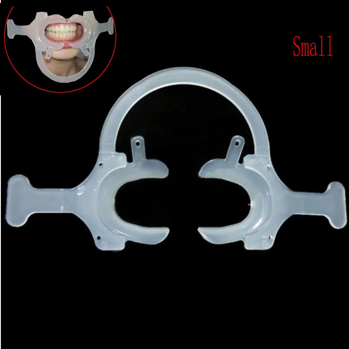 

1pc Dental Cheek Lip Retractor Mouth Opener C-Shape with Handle White Large/small