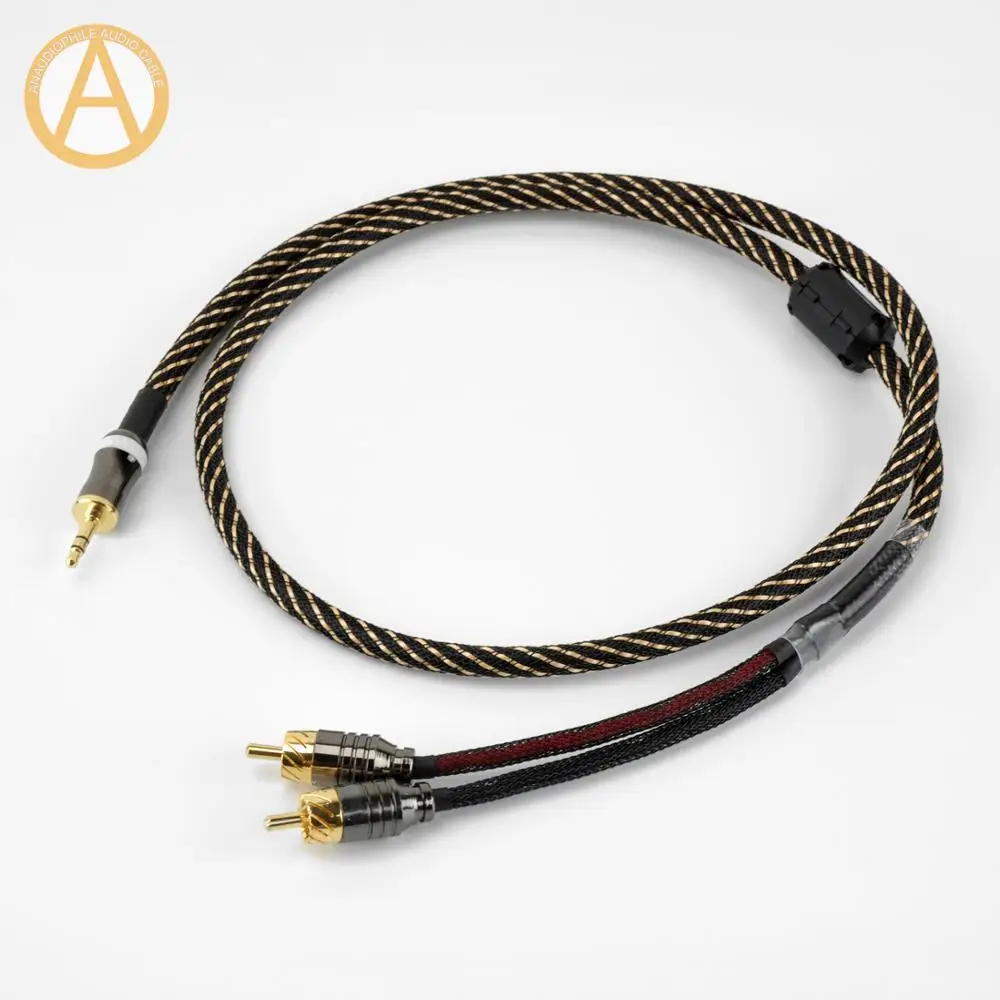 HIFI 3 5mm Jack To RCA Cable Headphone Jack To Stereo RCA Audio Cable For Mobile Phone Music Player Amplifier JAPAN Canare EXC04