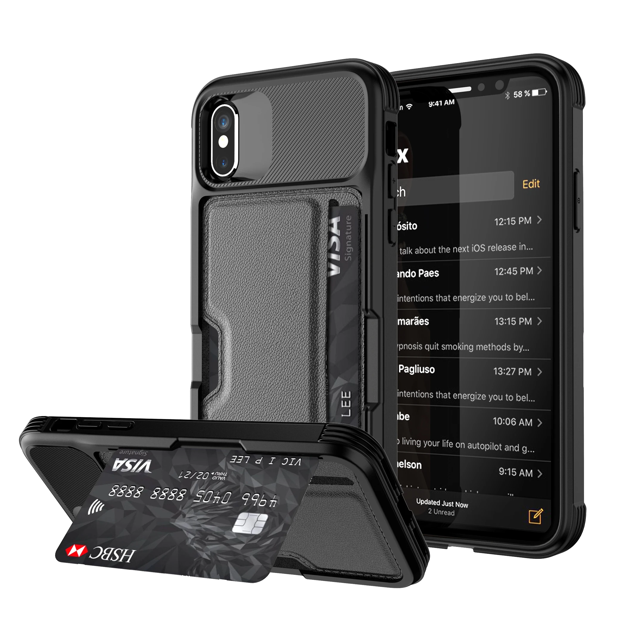

Car Magnetic Mobile Phone Case with Card Pocket for IPhone 6s 7 8 Plus X Xr Xs Xs Max Protecitive Shockproof Case Cover Shell