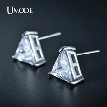 UMODE Fashion Jewelry Earring Summer Style Triangle AAA+ CZ Earrings For Women Vintage Stud Earrings AUE0154