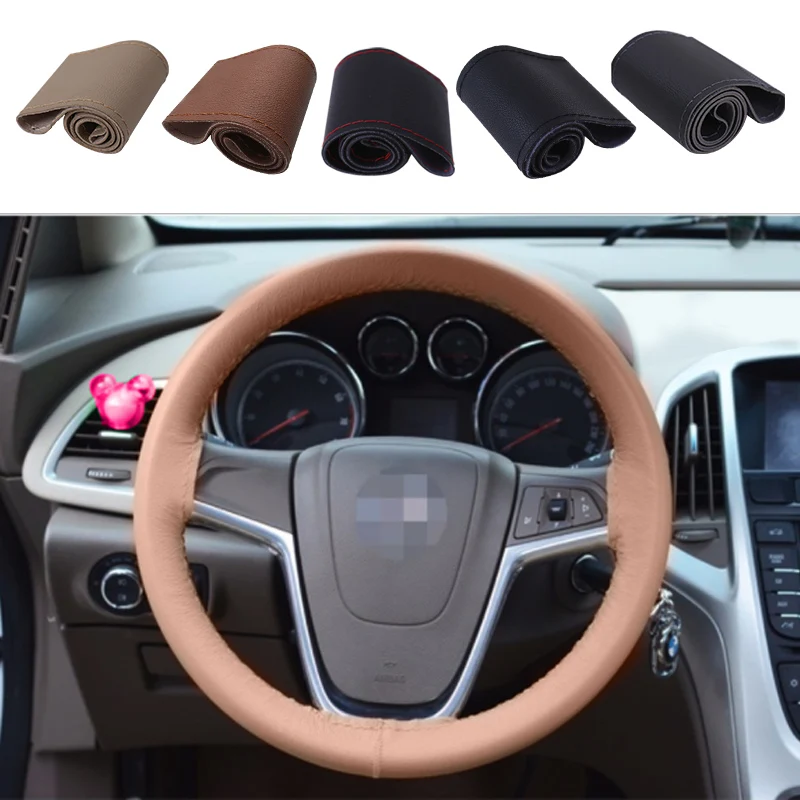 

Car Steering Wheel Cover Skidproof Auto Steering- wheel Cover Anti-Slip Universal Embossing Leather Car-styling Accessories