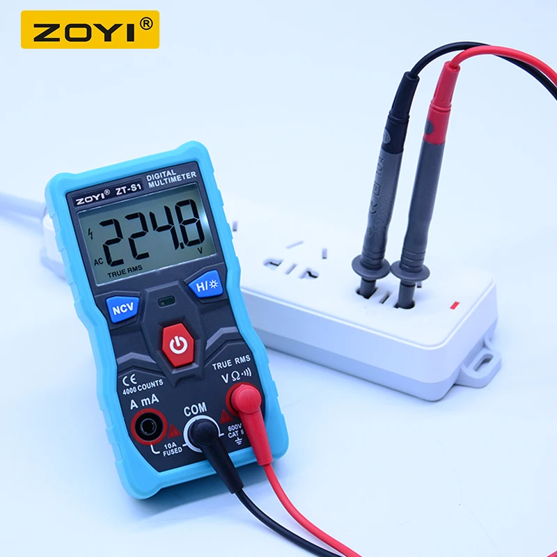 ZOYI ZT S1 ЖК цифровой мультиметр 4000 отсчетов подсветка авто Диапазон True RMS Mmultimetro