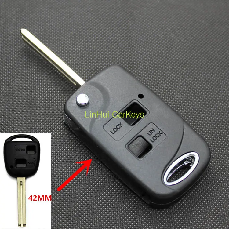 

PINECONE Key Shell for LEXUS IS GS ES LS RX IS200 RX300 Key 2 Buttons Uncut 42MM Blade Modified Remote Blank Key Cover Case 1 PC