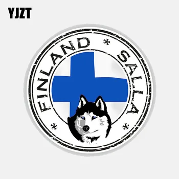 

YJZT 13CM*13CM Creative Finland Salla Flag Car Sticker Window Motorcycle PVC Decal 6-2773